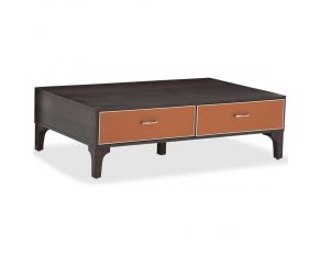 21 Cosmopolitan Rectangular Cocktail Table in Diablo Orange and Umber