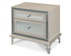 Hollywood Swank Upholstered Nightstand in Crystal Croc