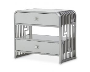 Roxbury Park Metal Nightstand in Stainless Steel