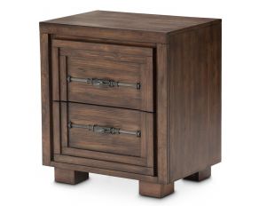 Carrollton Two Drawer Nightstand in Rustic Ranch