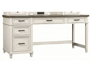 Caraway Single Ped Desk in Aged Ivory