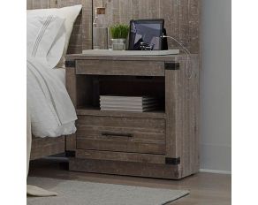 Foundry 1 Drawer Nightstand in Weathered Stone