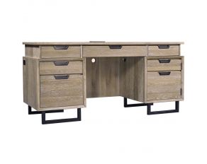 Harper Point 66 Inch Credenza Desk in Bleached Khaki