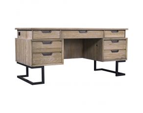 Harper Point 66 Inch Executive Desk in Bleached Khaki