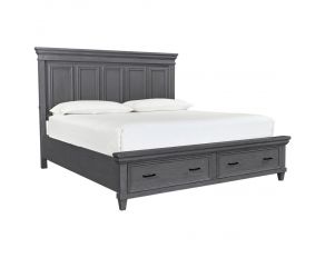 Caraway King Estate Storage Bed in Aged Slate