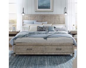 Foundry Queen Panel Storage Bed in Weathered Stone