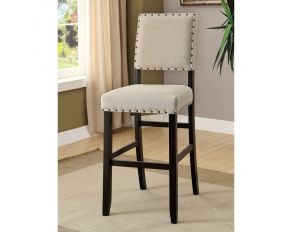 Sania II Set of 2 Bar Chairs in Antique Black Beige