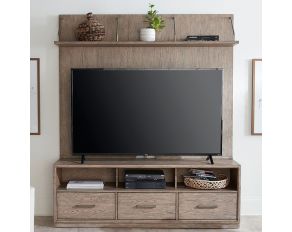 City Scape Entertainment Center in Burnished Beige Finish