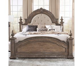 Carlisle Court King Poster Bed in Chestnut Finish with Dusty Wax