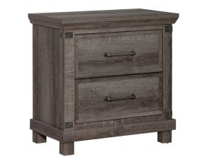 Lakeside Haven Nightstand with Charging Station in Brownstone Finish