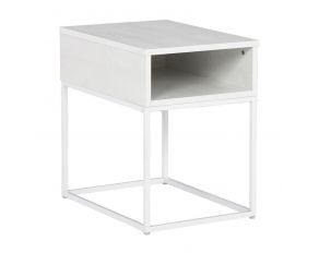 Deznee End Table in White