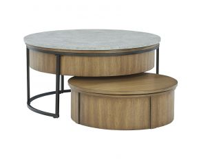 Fridley Nesting Coffee Table in Gray Brown and Black