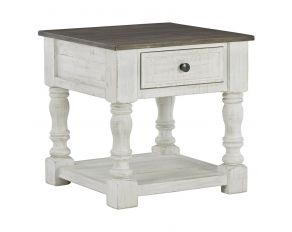 Havalance End Table in White and Gray