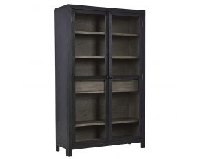 Lenston 2 Door Accent Cabinet in Black Gray