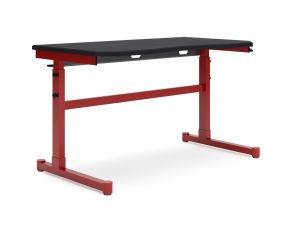 Lynxtyn Adjustable Height Home Office Desk in Red and Black