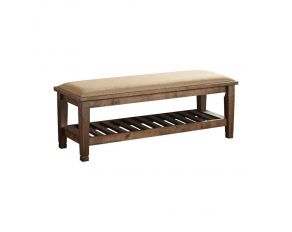 Franco Bench With Lower Shelf Beige And Burnished Oak