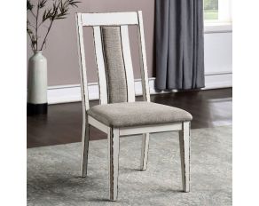 Halsey Set of 2 Side Chairs in Weathered White and Warm Gray