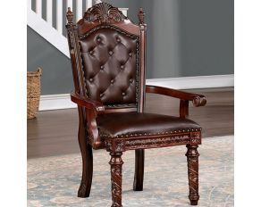 Canyonville Set of 2 Arm Chairs in Brown Cherry and Dark Brown