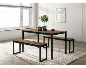 Tripoli 3 Piece Dining Set in Walnut and Black