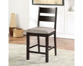 Valdor Set of 2 Counter Height Chairs in Espresso and Gray