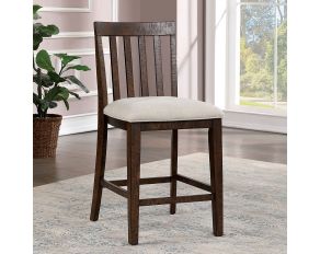 Fredonia Set of 2 Counter Height Chairs in Rustic Oak and Beige