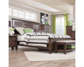 Franco Eastern King Panel Bed in Burnished Oak