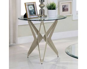 Alvise End Table in Champagne