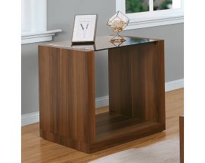 Langenthal End Table in Black and Dark Walnut