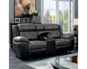 Brookdale Power Motion Loveseat in Gray and Black