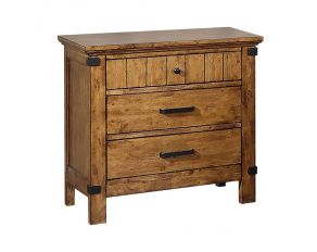 Brenner 3 Drawer Nightstand in Rustic Honey