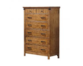 Brenner 7 Drawer Chest in Rustic Honey