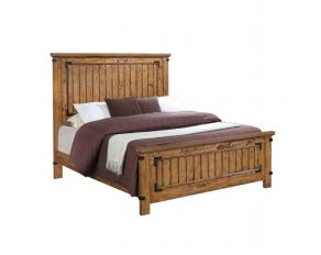 Brenner California King Panel Bed in Rustic Honey