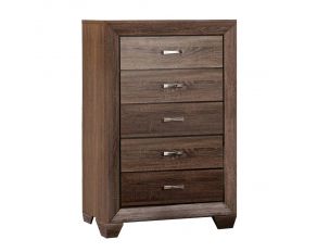 Kauffman 5 Drawer Chest in Washed Taupe