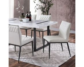 Alessia Dining Table in White and Black