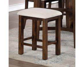 Fredonia Set of 2 Counter Height Stools in Rustic Oak and Beige