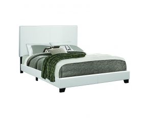 Mauve Queen Upholstered Bed in White