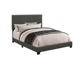 Boyd King Upholstered Bed With Nailhead Trim in Charcoal