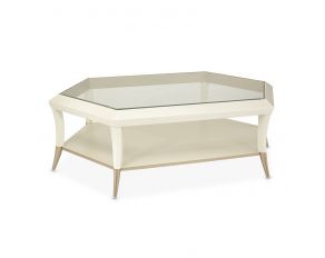 La Rachelle Hexagon Cocktail Table in Medium Champagne