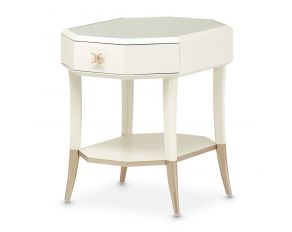 La Rachelle Octagonal End Table with Drawer in Medium Champagne