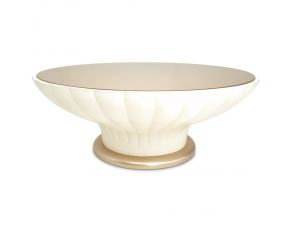 La Rachelle Round Scalloped Cocktail Table in Medium Champagne