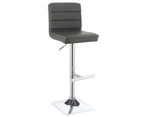 Bianca Upholstered Adjustable Bar Stool in Grey and Chrome