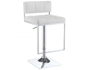 Alameda Adjustable Bar Stool in White and Chrome