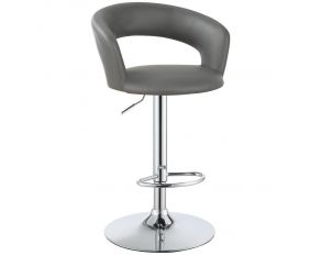 Barraza 29 Inch Adjustable Height Bar Stool in Grey and Chrome