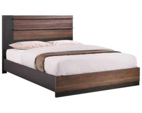 Azalia King Platform Bed in Walnut and Black