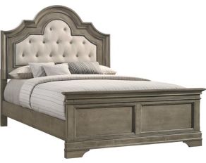 Manchester Upholstered Queen Bed in Beige and Wheat