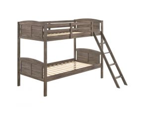 Flynn Twin over Twin Bunk Bed in Weathered Brown