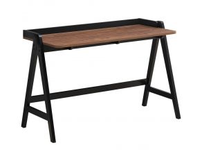 Raul Writing Desk in Walnut and Black