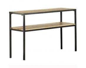 Storage Console Table in Natural Black