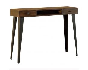 Storage Console Table in Dark Brown Black