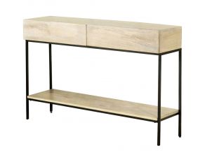 Storage Console Table in White Washed Black